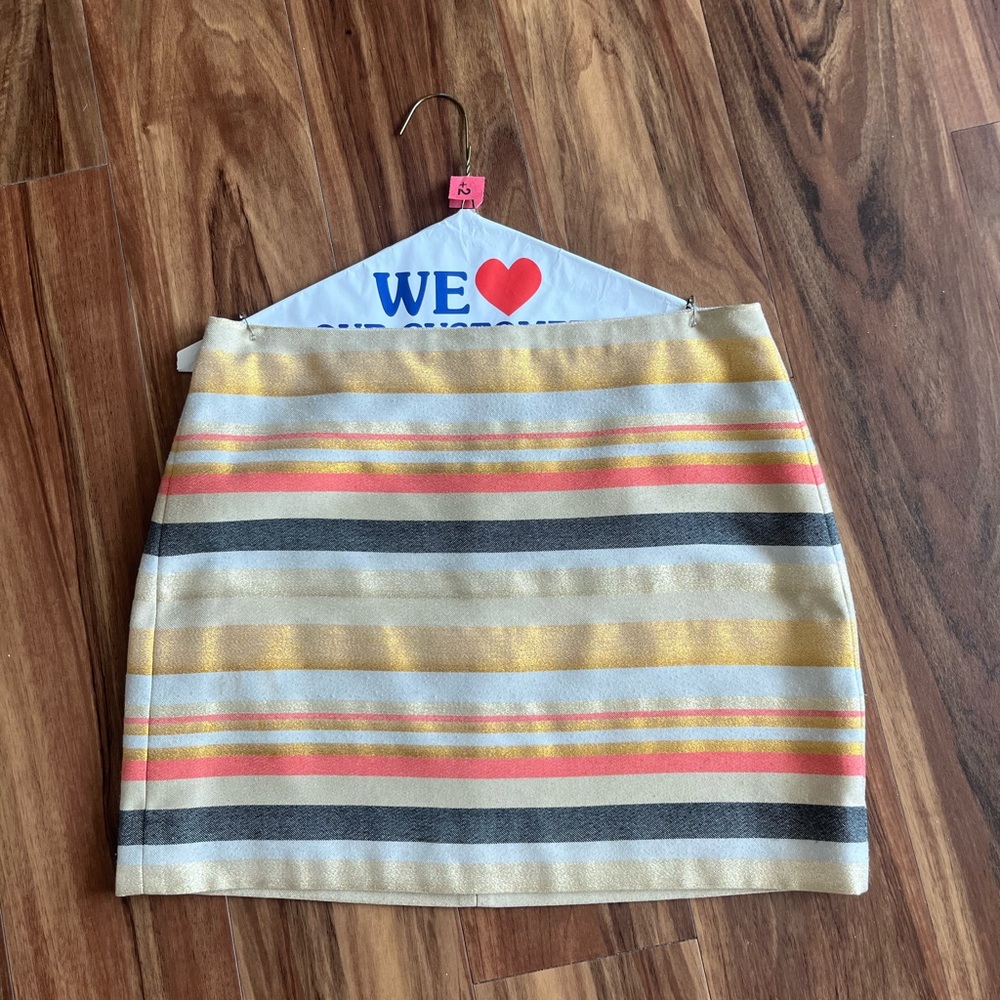 J. Crew Colorful Gold Striped Skirt Size 4